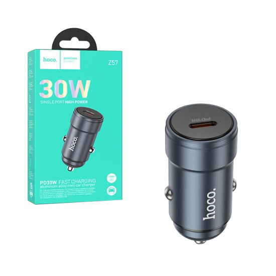 Hoco Car Charger Z57 Glorious PD30W Metallic Gray